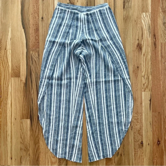 Supply & Demand Blue & White Striped Linen Pants Size XS - Picture 2 of 6